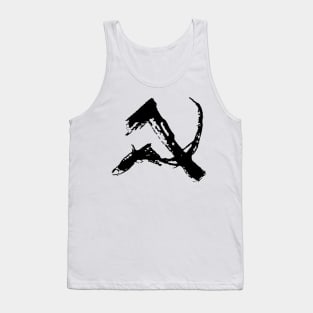 Dark and Gritty Hammer and Sickle Symbol Tank Top